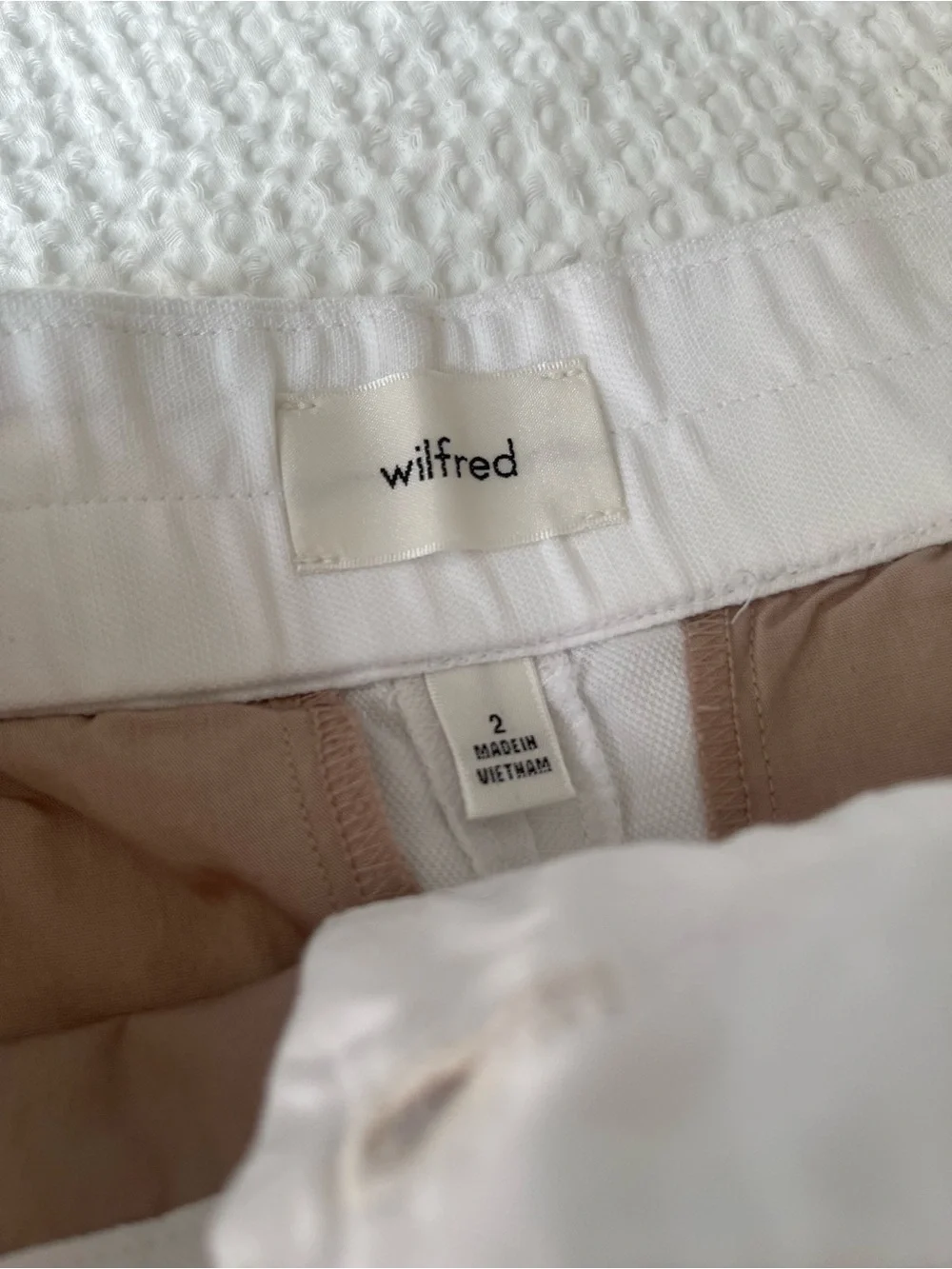 Wilfred White Wide-Leg Linen-Blend Chinos